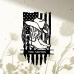 Q American Flag Metal Signs