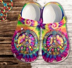 Rainbow Heart Crocs Clogs