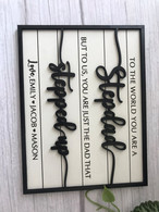 Step Dad Layered Wood Signs