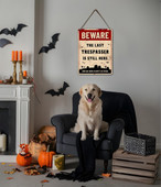 Beware Halloween Metal Signs
