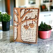 Personalized Tree-Themed Wood Sign For Anniversary Or Valentine's Day