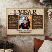 1 Year Anniversary Gift – Custom Photo Canvas for Couple