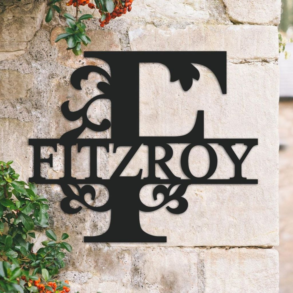Metal initials sign gift