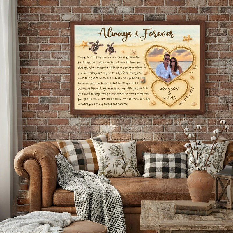 Modern metal sign with initials