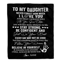 Personalized To My Dad Blanket From Son Little Boy Thank You For The Love Support I Love You Dad Father's Day Birthday Christmas Customized Fleece Blanket
