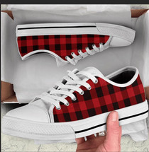 Buffalo Plaid Tennis Low Top Shoes Sneaker Monsterry