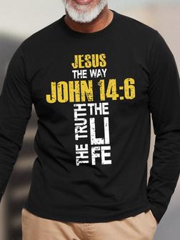 Jesus The Way The Truth The Life Men's Long Sleeve T-Shirt - Seseable