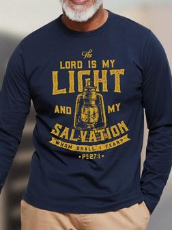 Lord Is My Light And My Salvation Men's Long Sleeve T-Shirt - Seseable