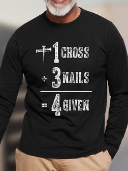 One Cross Three Nails Equal To Forgiven Men's T-Shirt - Seseable