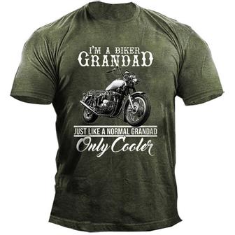 Men's Outdoor I'm A Biker Grandad Motorcycle T-Shirt - Seseable