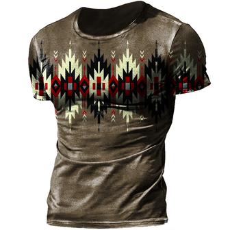 Men's Outdoor Western Ethnic Pattern Retro T-Shirt - Seseable