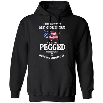 I Love My Wife My Country And Getting Pegged Graphic Design Printed Casual Daily Basic Hoodie - Thegiftio UK
