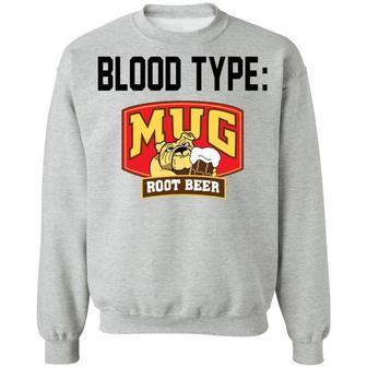 Pit Bull Blood Type Mug Root Beer Graphic Design Printed Casual Daily Basic Sweatshirt - Thegiftio UK