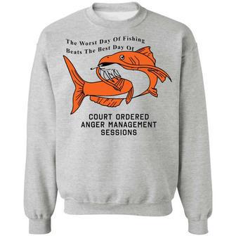 The Worst Day Of Fishing Beats The Best Day Of Fishing Graphic Design Printed Casual Daily Basic Sweatshirt - Thegiftio UK