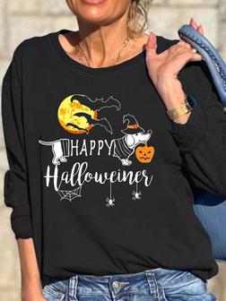 Casual All Season Halloween Daily Loose Long Sleeve H-line Regular Regular Size Sweatshirts For Women - Seseable