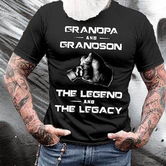 Men's Unisex T Shirt Hot Stamping Grandpa Grandson Graphic Prints Letter Crew Neck Street Daily Print Short Sleeve Tops Casual Designer Big And Tall Sports Black Gray Army Green - Seseable