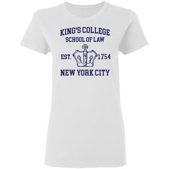 Alexander Hamilton King's College School Of Law Est 1954 New York City Graphic Design Printed Casual Daily Basic Women T-shirt - Thegiftio UK