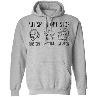 Autism Didn’T Stop Einstein Mozart Newton Graphic Design Printed Casual Daily Basic Hoodie - Thegiftio UK