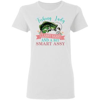 Bass Fishing Lady Classy Sassy And Bit Smart Assy Graphic Design Printed Casual Daily Basic Women T-shirt - Thegiftio UK