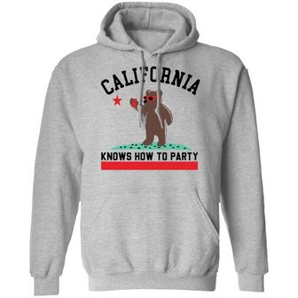 Bear California Knows How To Party Graphic Design Printed Casual Daily Basic Hoodie - Thegiftio UK