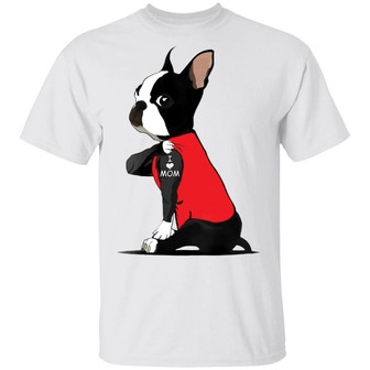 Boston Terrier Tattoo I Love Mom T-Shirt - Thegiftio UK
