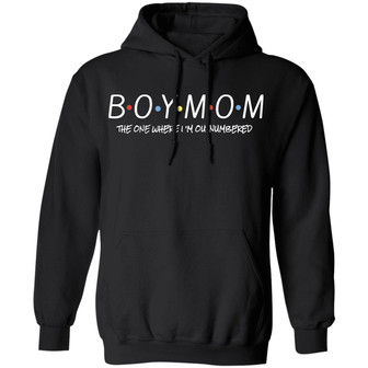 Boy Mom The One Where I'm Outnumbered Graphic Design Printed Casual Daily Basic Hoodie - Thegiftio UK