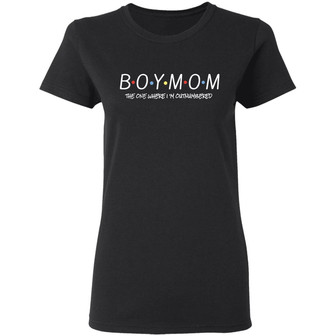 Boy Mom The One Where I'm Outnumbered Graphic Design Printed Casual Daily Basic Women T-shirt - Thegiftio UK