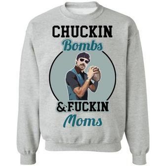 Chuckin Bombs And F*Ckin Moms Graphic Design Printed Casual Daily Basic Sweatshirt - Thegiftio UK
