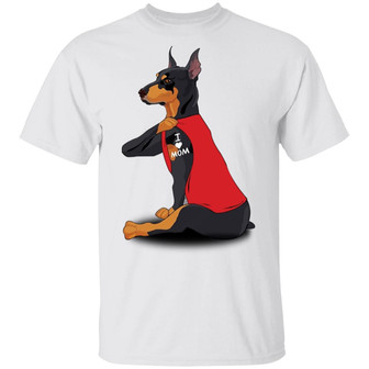 Doberman Tattoo I Love Mom T-Shirt - Thegiftio UK