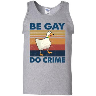 Duck Be Gay Do Crime Vintage Graphic Design Printed Casual Daily Basic Unisex Tank Top - Thegiftio UK