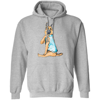 German Shepherd Tattoo I Love Mom Graphic Design Printed Casual Daily Basic Hoodie - Thegiftio UK