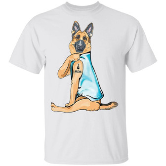 German Shepherd Tattoo I Love Mom T-Shirt - Thegiftio UK