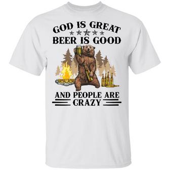 God Is Great Beer Is Good And People Are Crazy T-Shirt - Thegiftio UK