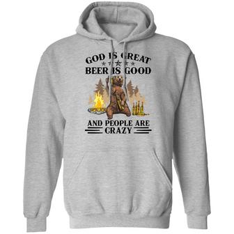 God Is Great Beer Is Good And People Are Crazy Graphic Design Printed Casual Daily Basic Hoodie - Thegiftio UK