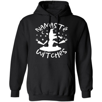 Halloween Namaste Witches Graphic Design Printed Casual Daily Basic Hoodie - Thegiftio UK