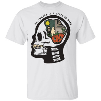 Halloween Is A State Of Mind Skull T-Shirt - Thegiftio UK