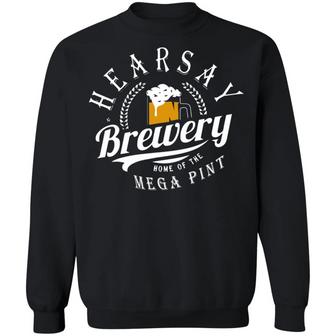 Hearsay Brewing Home Of The Mega Pint Graphic Design Printed Casual Daily Basic Sweatshirt - Thegiftio UK