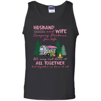 Husband And Wife Camping Partners For Life We May Graphic Design Printed Casual Daily Basic Unisex Tank Top - Thegiftio UK