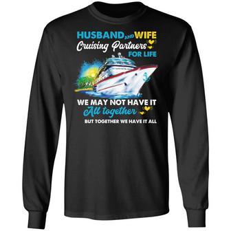 Husband And Wife Cruising Partners For Life Ship Graphic Design Printed Casual Daily Basic Unisex Long Sleeve - Thegiftio UK