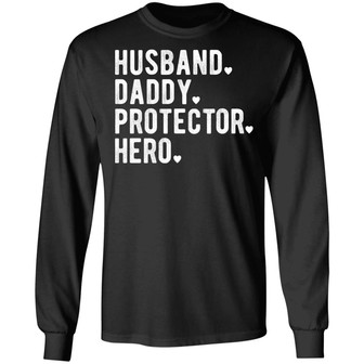 Husband Daddy Protector Hero Graphic Design Printed Casual Daily Basic Unisex Long Sleeve - Thegiftio UK