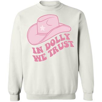 In Dolly We Trust Pink Hat Sweat Graphic Design Printed Casual Daily Basic Sweatshirt - Thegiftio UK
