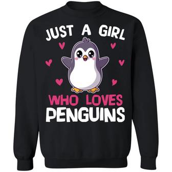Just A Girl Who Loves Penguins Graphic Design Printed Casual Daily Basic Sweatshirt - Thegiftio UK