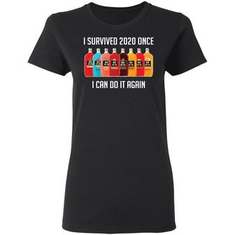 Md 20/20 I Survived 2020 Once I Can Do It Again Graphic Design Printed Casual Daily Basic Women T-shirt - Thegiftio UK