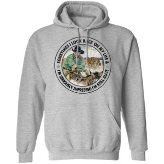 Old Man Sometimes I Look Back On My Life And I’M Seriously Graphic Design Printed Casual Daily Basic Hoodie - Thegiftio UK