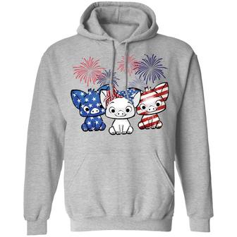 Pigs Firework 4Th July Graphic Design Printed Casual Daily Basic Hoodie - Thegiftio UK