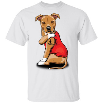 Pit Bull Terrier Tattoo I Love Mom T-Shirt - Thegiftio UK