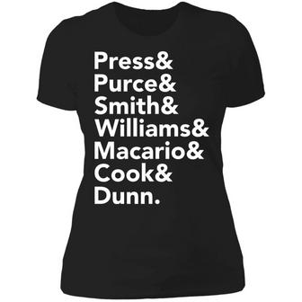 Press And Purce And Smith And Williams Graphic Design Printed Casual Daily Basic Women T-shirt - Thegiftio UK