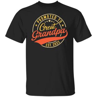 Promoted To Great Grandpa Est 2022 T-Shirt - Thegiftio UK