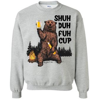 Shuh Duh Fuh Cup Bear Beer Camping Graphic Design Printed Casual Daily Basic Sweatshirt - Thegiftio UK