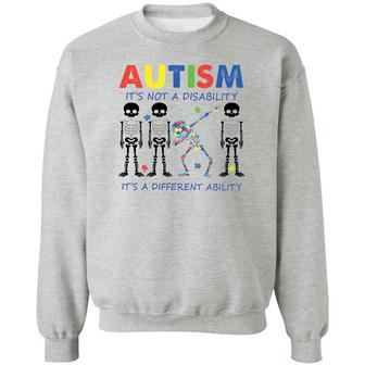 Skeleton Autism It’S Not A Disability It’S A Different Ability Graphic Design Printed Casual Daily Basic Sweatshirt - Thegiftio UK